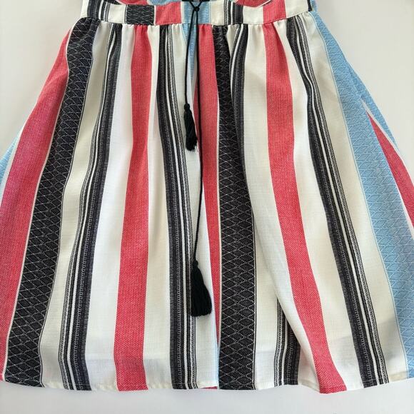 AMT Gypsy Gal Striped Long Sleeve V-Neck Grommet Mini Dress Size Medium NWT - Picture 7 of 13